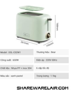 Máy Nướng Bánh Mì Bear DSL-C02W1 Chính Hãng